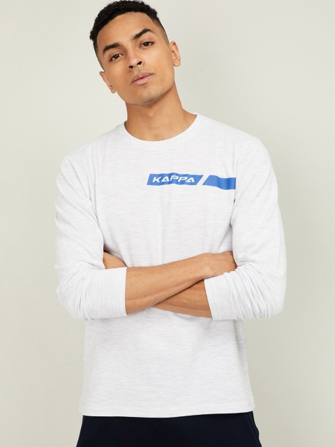 

Kappa Men Grey & Blue Typography Printed T-shirt