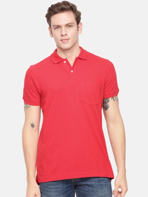 

Unibro Men Red Polo Collar Pockets T-shirt