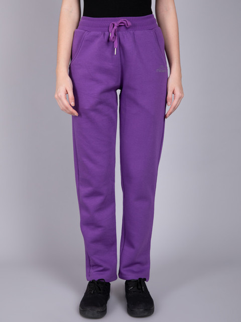 

Madame Women Purple Solid Cotton Track Pants