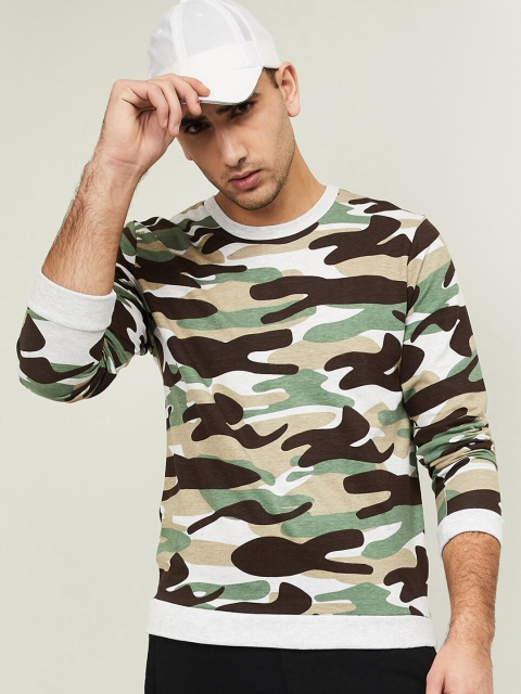 

Fame Forever by Lifestyle Men Off White & Brown Camouflage Printed Sweatshirt