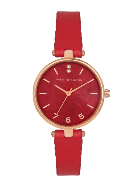 

French Connection Women Red Dial & Red Leather Straps Analogue Watch FC27R