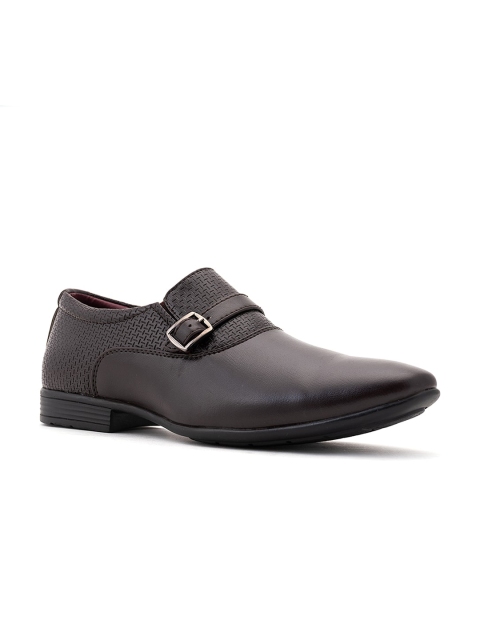 

Khadims Men Brown Textured Formal Slip-On