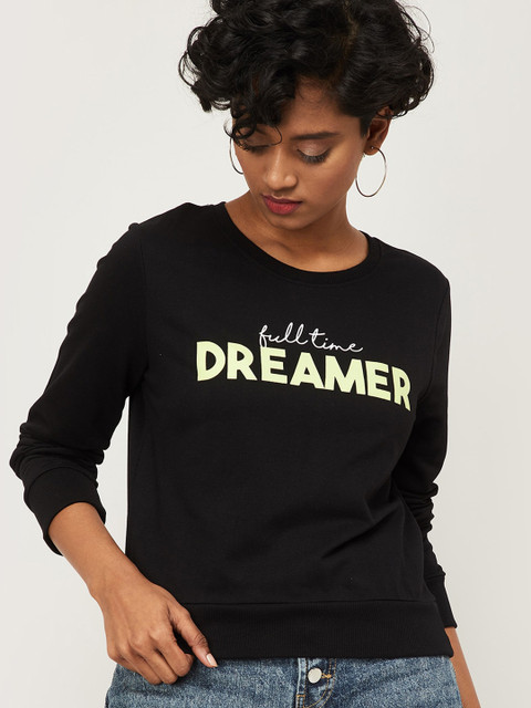 

Ginger by Lifestyle Women Black Printed Sweatshirt