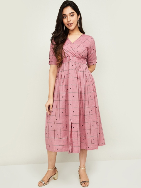 

Melange by Lifestyle Pink Cotton Midi Dress