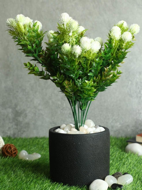 

PolliNation Set Of 2 White & Green Artificial Leaves Bunch