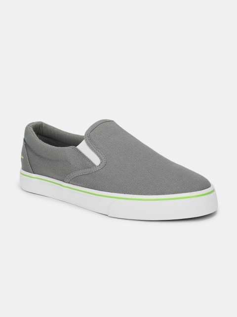 

Flying Machine Men Grey Textured Slip-On Sneakers
