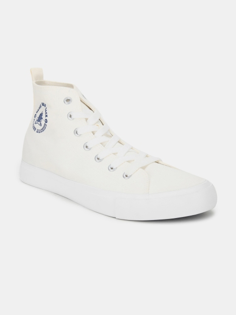 

Flying Machine Men Off White Solid Sneakers