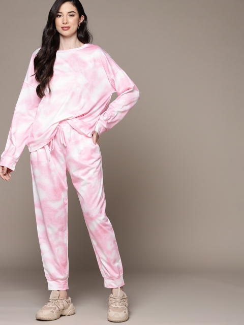 

URBANIC Pink & White Tie & Dyed Co-Ords Set