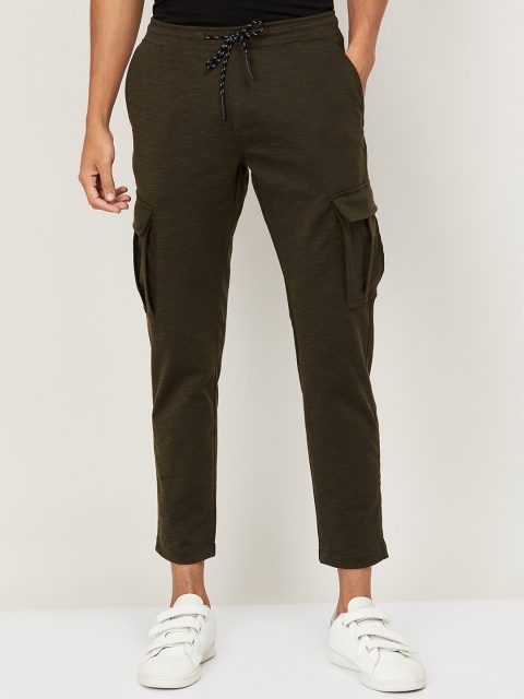 

Bossini Men Olive Solid Track Pants