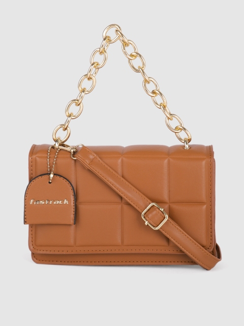 

Fastrack Tan PU Structured Sling Bag with Quilted