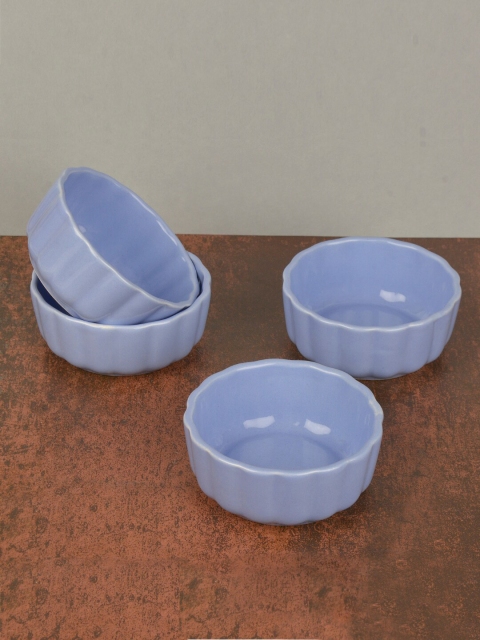 

StyleMyWay Purple 4 Pieces Handcrafted Textured Ceramic Matte Bowls