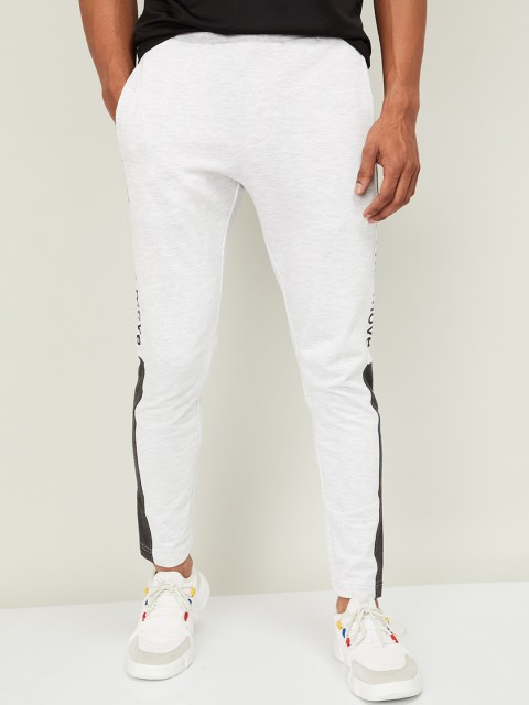 

Kappa Men Grey & Black Solid Slim-Fit Cotton Track Pants