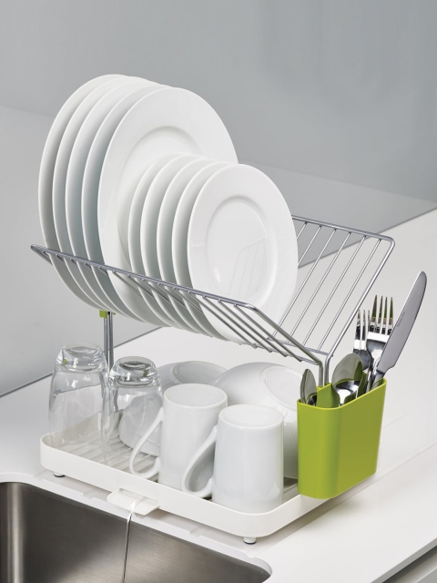 

Joseph Joseph White & Silver-Toned Stainless Steel Y-Rack 2 Tier Dish Rack