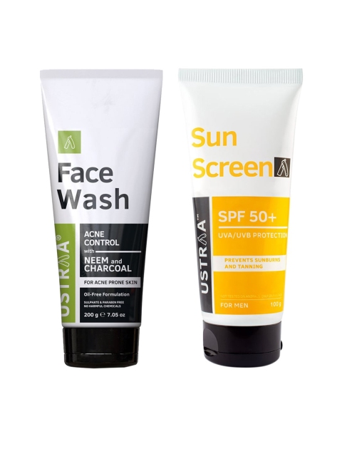 

Ustraa Men Neem & Charcoal Face Wash With Sunscreen SPF 50+, Green