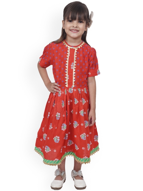 

ruviero Red Floral Midi Dress