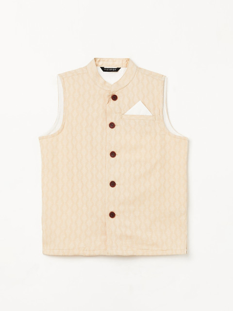 

Melange by Lifestyle Beige Woven Design Pure Cotton Waistcoat