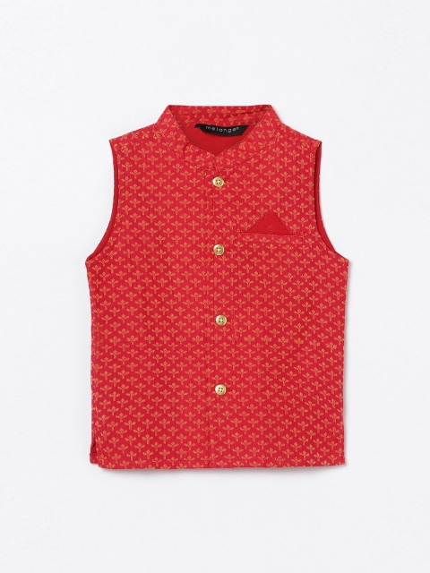 

Melange by Lifestyle Kids Boys Red Pure Cotton Waistcoat