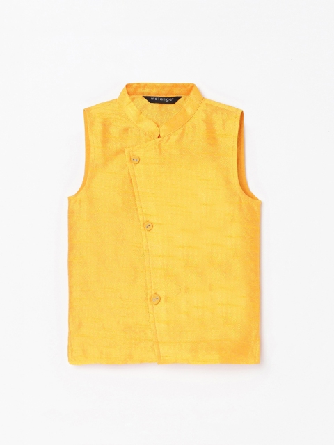 

Melange by Lifestyle Boys Yellow Solid Nehru Jacket