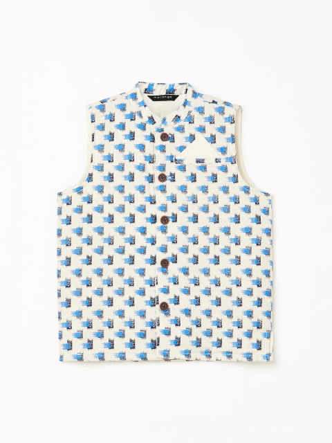

Melange by Lifestyle Kids Beige Printed Cotton Waistcoat