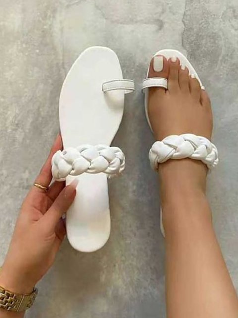

Street Style Store Women White One Toe Flats