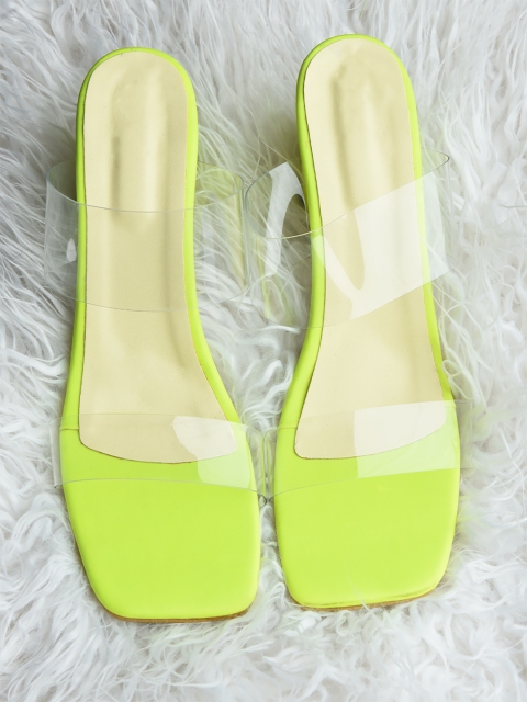 

Street Style Store Green Block Mules