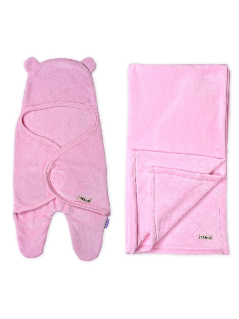 

MiArcus Unisex Kids Pink Summer 300 GSM Flurry Knitted Blanket Pink Combo 2 Pack