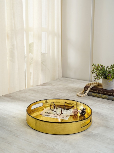 

Pure Home and Living Gold-Toned Textured Round Zeppo Tray