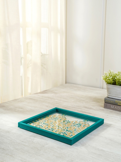 

Pure Home and Living Green & White Printed Garden Platter