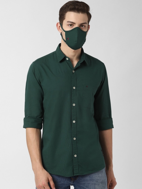 

Peter England Casuals Men Green Slim Fit Opaque Casual Shirt
