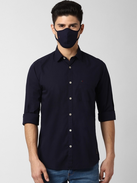 

Peter England Casuals Men Navy Blue Slim Fit Opaque Casual Shirt