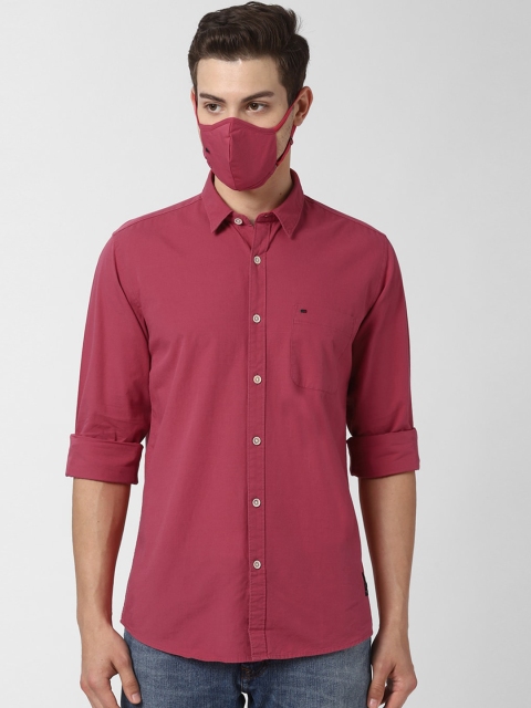 

Peter England Casuals Men Red Slim Fit Opaque Casual Shirt