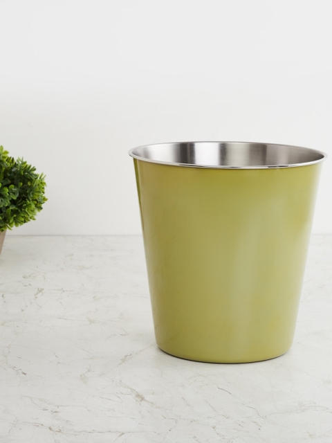 

Home Centre Green Solid Stainless Steel Bin