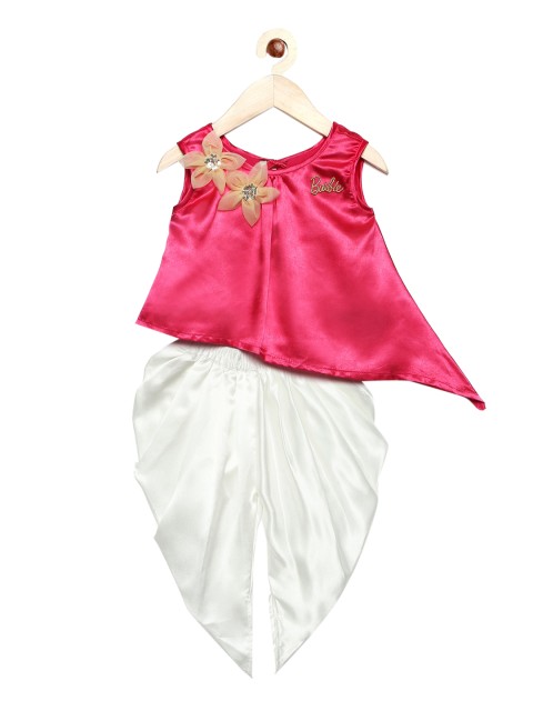 

Barbie by Many Frocks & Girls Pink Regular Kurti with Dhoti Pants