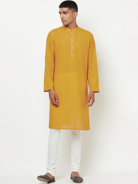 

Fabindia Men Yellow Thread Work Kurta