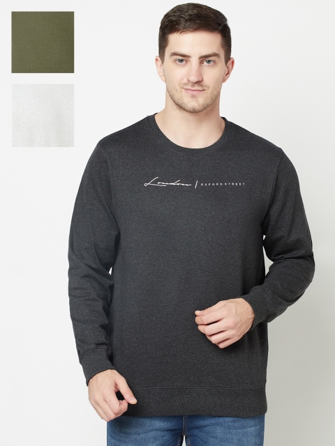 

ELEGANCE Men Multicoloured Pack Of 3 Printed Sweatshirt, Multi