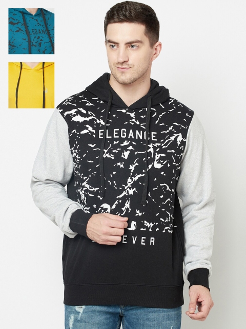 

ELEGANCE Men Multicoloured Pack Of 3 Hooded Sweatshirt, Multi