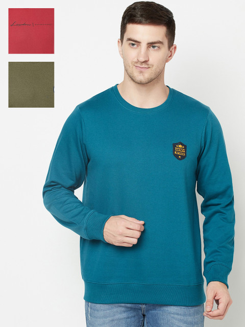 

ELEGANCE Men Multicoloured Pack Of 3 Sweatshirt, Multi