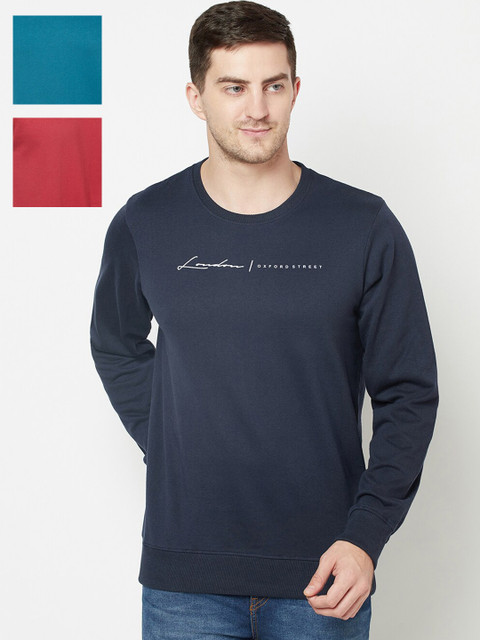 

ELEGANCE Men Set-3 Sweatshirt, Navy blue