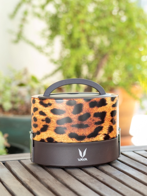 

Vaya Kids Brown & Yellow Printed Lunch Box