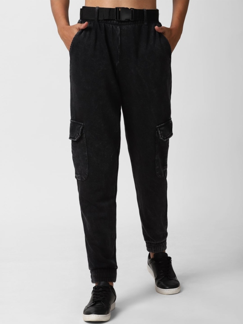 

FOREVER 21 Women Charcoal Black Cargo Joggers