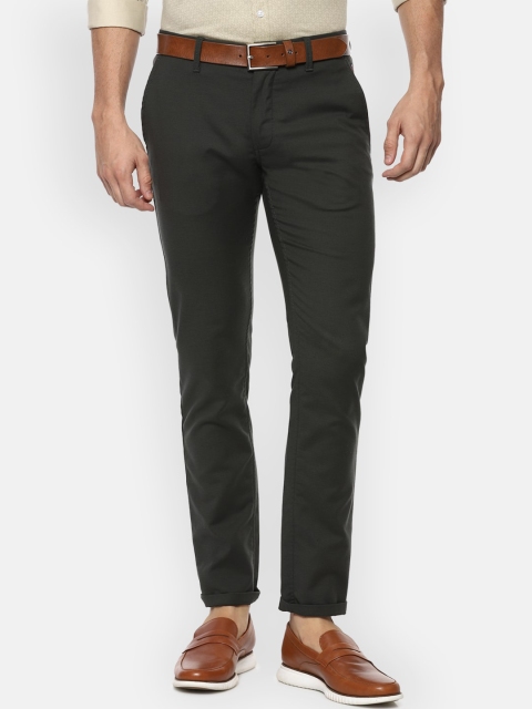 

Louis Philippe Sport Men Olive Green Solid Slim Fit Trousers