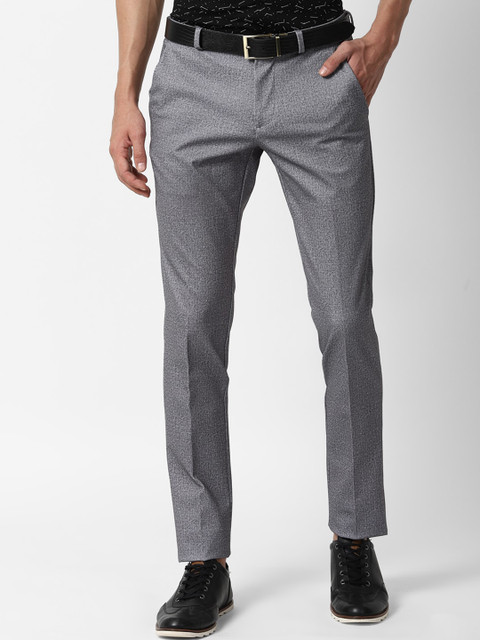 

Louis Philippe Sport Men Grey Textured Slim Fit Trousers