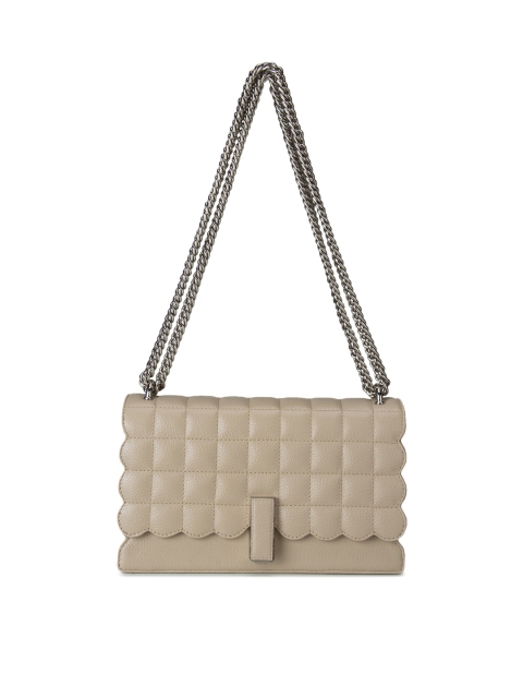 

Da Milano Beige Leather Structured Sling Bag with Quilted