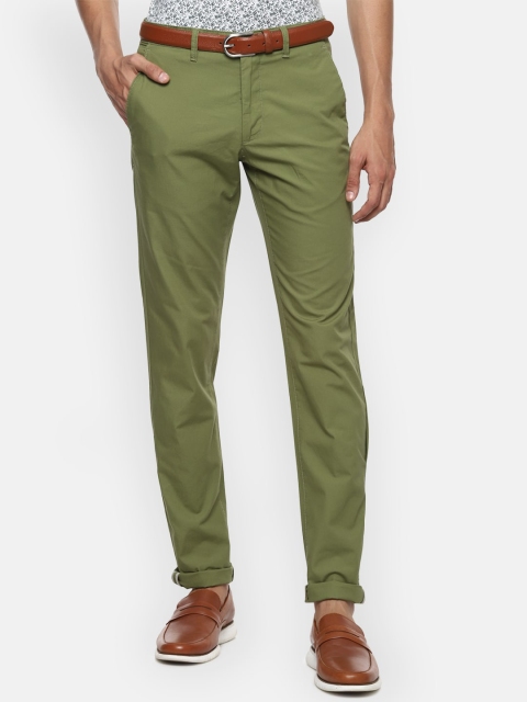 

Van Heusen Sport Men Olive Green Slim Fit Pure Cotton Chinos