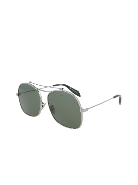 

Alexander McQueen Women Green Lens & Silver-Toned Oversized Sunglasses