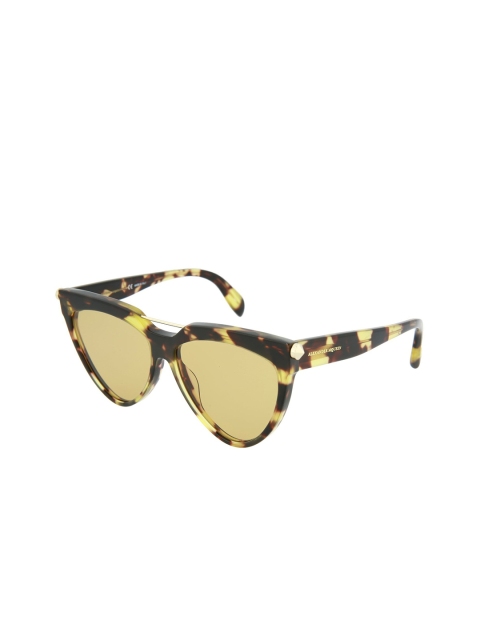 

Alexander McQueen Women Yellow Lens & Brown Cateye Sunglasses