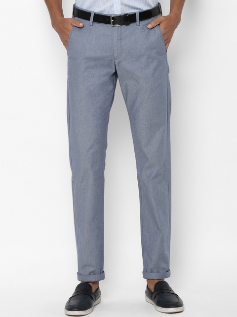 

Allen Solly Men Blue Textured Slim Fit Trousers