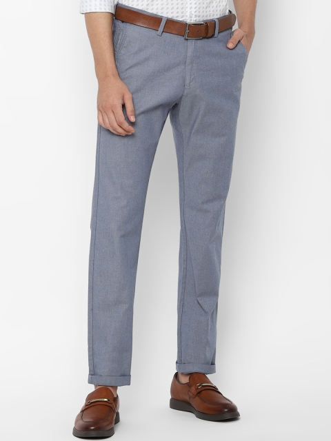 

Allen Solly Men Blue Textured Trousers