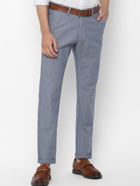 

Allen Solly Men Blue Textured Trousers