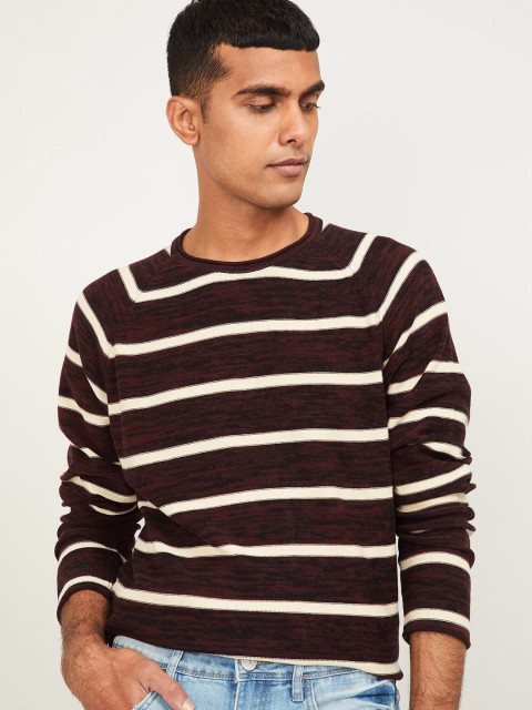 

CODE by Lifestyle Men Brown Striped Sweatshirt